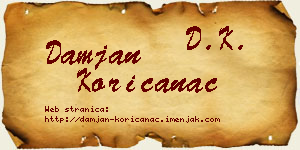 Damjan Korićanac vizit kartica